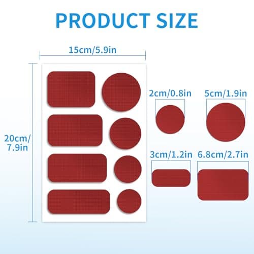 Skystuff 24PCS Self-Adhesive Nylon Repair Patches for Tent, Down Jacket, Clothing & Puffer Coat - Heavy Duty Waterproof Fabric Tape Repair Kit for Outdoor Gear, Sleeping Bag, Backpack, Dark Red — view 5
