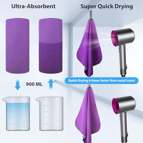 SHEEFLY Microfibre Travel Quick Dry Towel Super Absorbent Gym Towel — view 5