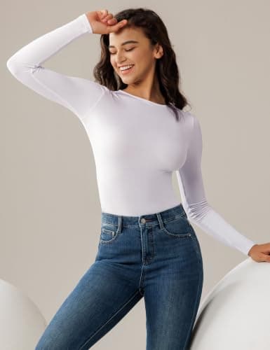 Harlamvar Ladies Long Sleeve Tops Outdoor Workout Fitted Base Layer Shirt — view 4