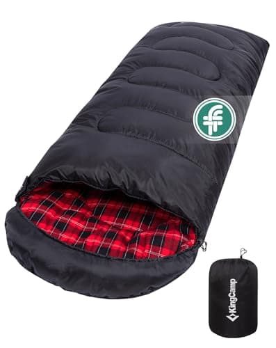 KingCamp Sleeping Bag 3-4 Season Single Black Flanell L