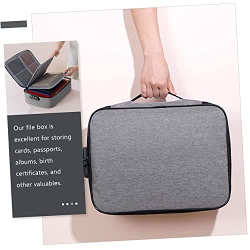 PartyKindom Document Lock Bag with Combination Lock, Grey Oxford Cloth — view 2