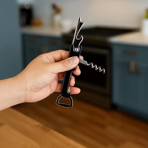 Compact Corkscrew and Bottle Opener, 1 Pack, Multi Tool, Wine Bottle Opener, Stainless Steel Cork Screw with ABS Body, Compact Size Ideal for Travel and Camping (1 Pack) — view 5
