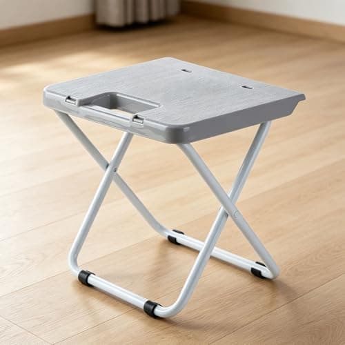 Hamwesh Foldable Camping Stool with Reinforced Iron Foot (Gray)