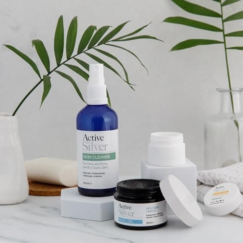 Active Silver Colloidal Silver Facial Care Set for Spots, Cleanse & Care Kit with Skin Cleanse, Magic Gel & Hit The Spot Cream — view 2