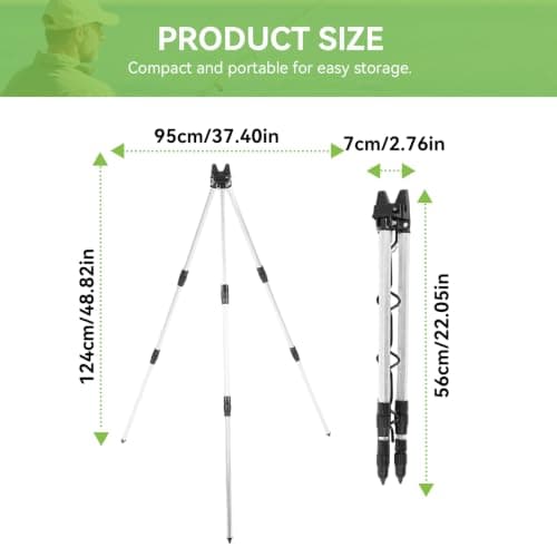 Fishing Rods Tripod Stand Rest, Sea Fishing Tripod Fishing Rod Rest Fishing Rod Holder Fishing Tripod Rod Rest Telescopic Tripod Sea Fishing Support Stand for Beach — view 3