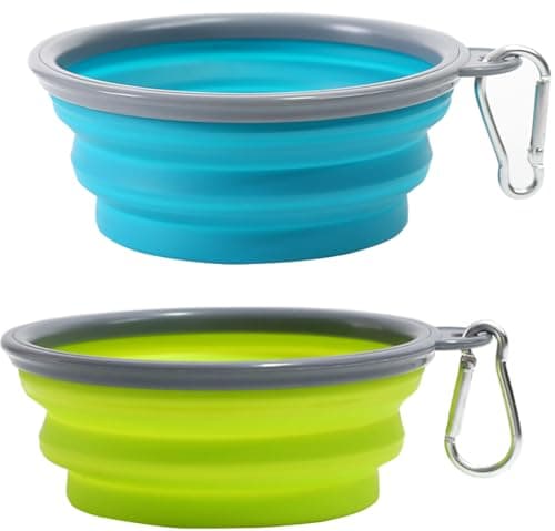 2 Pack Collapsible Dog Bowl, Foldable Dog Travel Bowl Portable Dog Water Bowl Pet Feeding Food Bowl for Camping Hiking Walking 650ml