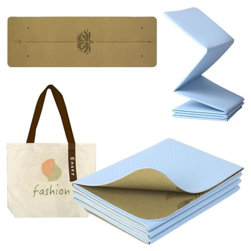 Enssy Travel Yoga Mat Foldable Folding Small 173 61 0.4cm come with Tote Lightweight Pilate