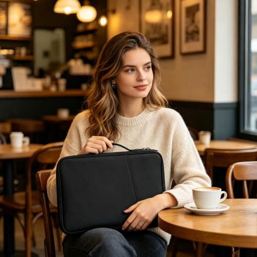 13 Inch Laptop Sleeve – Water-Resistant Oxford Fabric with Corner Protection & Shock Absorption for 13" Ultrabooks (Black) — view 6