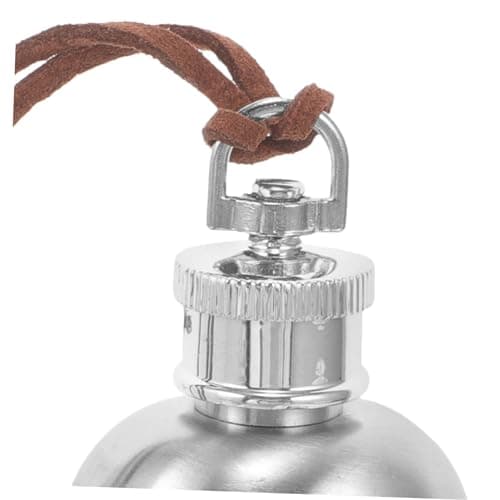 Ciieeo Portable Stainless Steel Flask with Hanging Rope, Oval Wine Pot for Outdoor Activities, Good Sealing Performance to Maintain Freshness and Taste, Camping Wine Holder and Travel — view 3