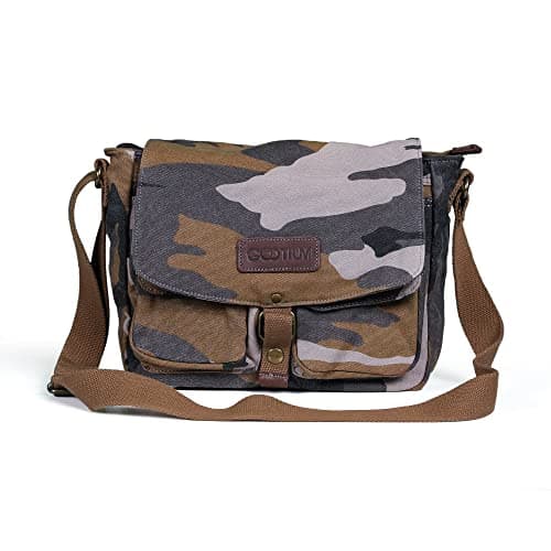 GOOTIUM Vintage Canvas Messenger Bag Men’s Crossbody Bag, Camouflage — view 3