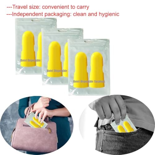 50Pairs Luxury Individually Wrapped Noise Cancelling Hotel Disposable Earplugs; Comfortable Noise Reduction Travel Sleep Ear Plugs for Sleeping, Swimming,Work,Construction, Concerts, Loud Activities — view 5