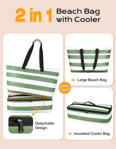 CIRYCASE Beach Bag with Cooler, 54L Extra Large Beach Bags for Women — view 3