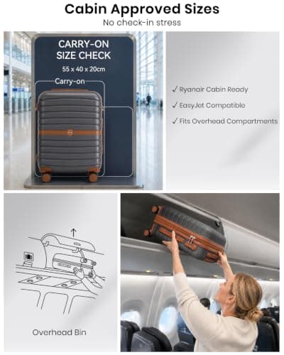 Kono Cabin Hard Shell Suitcase, Lightweight ABS+PC Carry On Hand Luggage — view 2