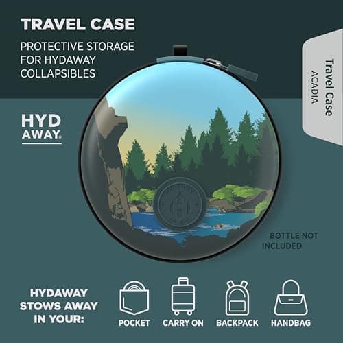 HYDAWAY Travel Case for Collapsible Bottles, Bowls & Cups - Protective Storage with Carabiner Clip - Durable, Water-Resistant, TSA-Friendly — view 2