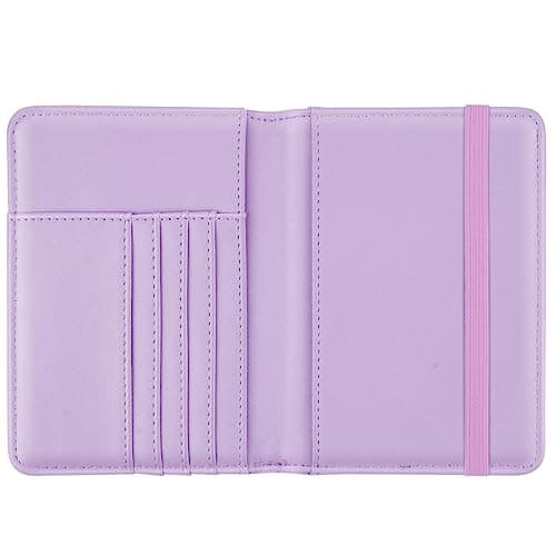 Passport Holder Cover Travel RFID Blocking Passport Cover Rose Gold Cute Flowers Passport Wallet with Elastic Band for Women, Gradient Marble, Casual — view 4