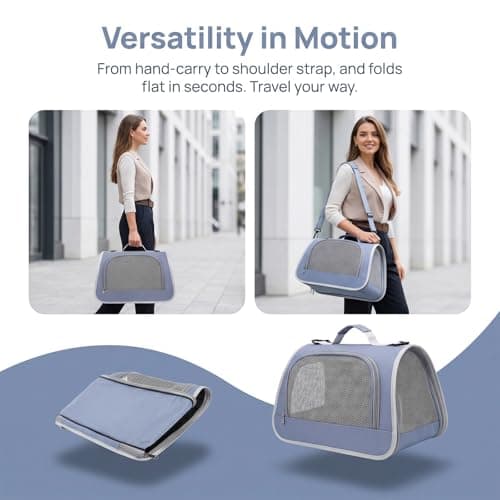 Small Animal Carrier Bag Portable, Portable Cat Guinea Pig Travel Carrier Bag Breathable Rabbit Carrier with Perspective Window for Puppy Dogs for Travel Walking Carrying Hiking Camping — view 4