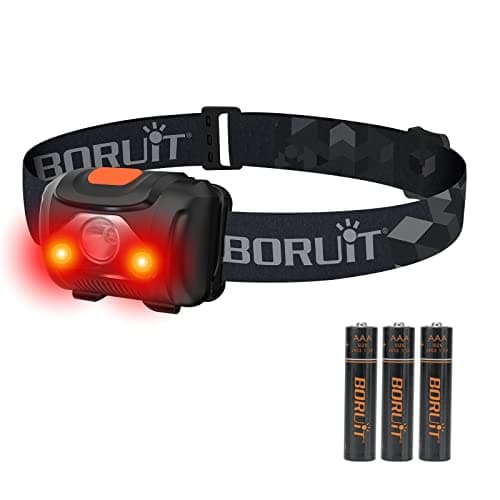 BORUIT H09 LED Head Torch, Head Torch with Red Light Headlamp