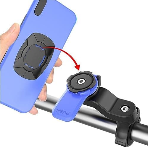 Modonghua 360° Rotatable Adjustable Motorcycle Phone Mount, Bike Phone Holder, Motorcycle Phone Holder with Adapter Quick Release, Out Front Bike Mount for Most 4.7-7.2inch Smartphone (black+blue) — view 2