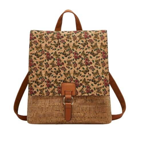 CORIOS Boho Backpack Women Daypacks with Ethnic Pattern Bohemian Style Shoulder Handbag Multipurpose Convertible Purse Teenager School Bag Bookbag Cork Fabric Rucksack for Travel Outdoor Rose Gold