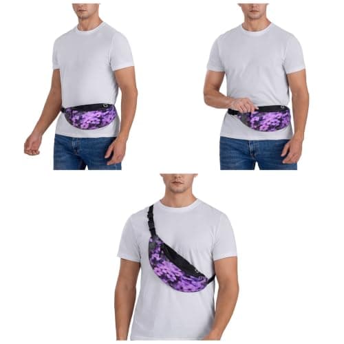 Lavender Bouquet Bum Bag Waist Fanny Pack,Adjustable Waist Bag for Women Men — view 5
