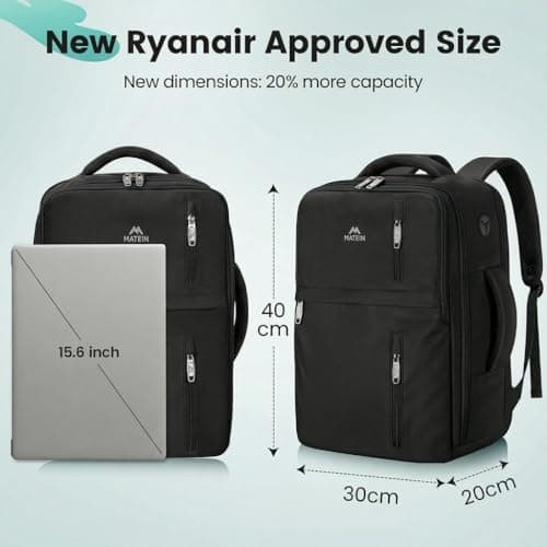 MATEIN for New Ryanair Cabin Bags 40x30x20, Travel Backpack Cabin Size — view 3