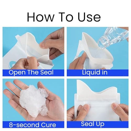 YUNYU 8-Pack 700ml Disposable Urine Bags with Handle & Gel - Portable Emergency Urinal for Travel, Car, Camping, Traffic Jam - Suitable for Men, Women, Kids, Pregnant & Patients — view 3