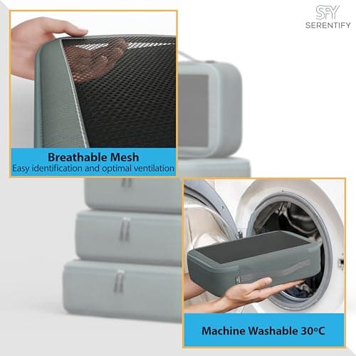 Serentify Extra Deep Packing Cubes for Suitcases - 4PCS Suitcase Organiser Bags Set (XL, L, M & S) - Durable Nylon Ripstop Fabric - Holiday Travel Essentials - Packing Bags for Backpack (Grey) — view 5