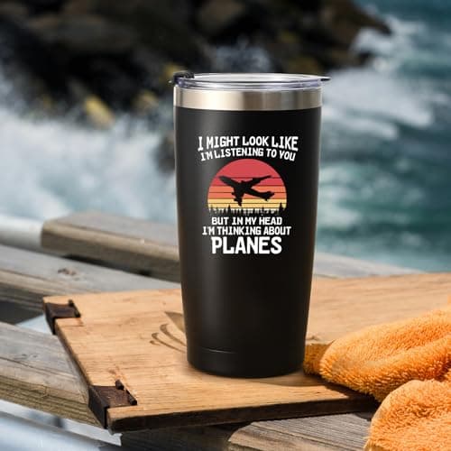Livole Aviation Travel Mug - 20oz 600ml Insulated Plane Enthusiast Gift for Men, Pilots, Christmas — view 5