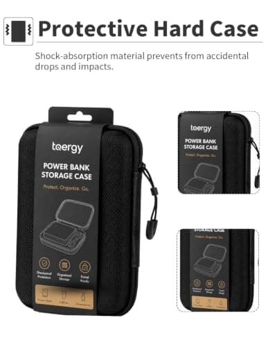 toergy Hard EVA Case for HELLEE 27000mAh 22.5W Power Bank(N18), Shockproof Protective Travel Carrying Bag,Mesh Pocket for Cables & Accessories (Case Only) — view 2