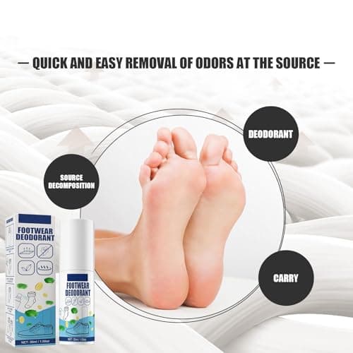 Shoe Spray Deodorizer 30ml, Odour Neutraliser for Socks Trainers Boots, Quick Dry No Residue, Fresh Mint Scent, Portable Footwear Freshener (1PC) — view 6