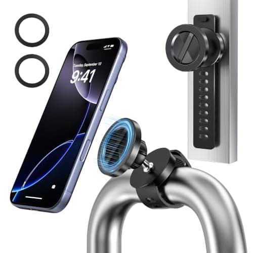Itramax Gym Stroller Phone Holder,360° Magnetic Handlebar Mount with Strap