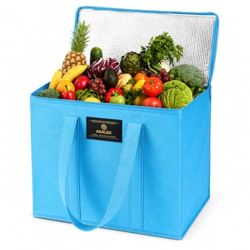 Adalex Global 16L Cool Bag Cooler Bag and Cooler Box, Insulated Food Delivery for Uber Eats, Thermal for Hot and Frozen Food, Picnic and Grocery Delivery, Freezer Shopping (30x18x30cm 16l Blue, L)