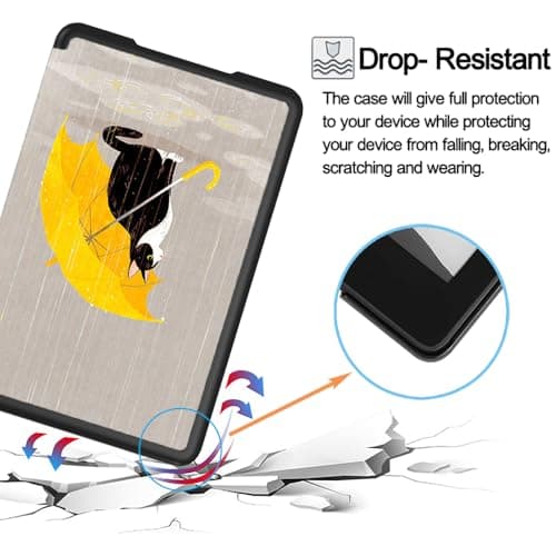 TOKILO Case for 7" eReader 12th Generation 2024 Ultra Slim Soft PU Shell Cover Case with Auto-Wake/Sleep, Not for 6.8", Cat — view 4