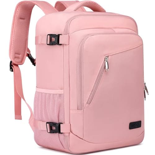 WENIG 40x30x20 Ryanair EasyJet Eurowings Wizz Air Cabin Bag Underseat 24L Travel Bag for Women Hand Luggage Backpack Carry-ons Cabin Size for Airplanes Flight Travel Ruscksack Fit 14 Inch Laptop,Pink