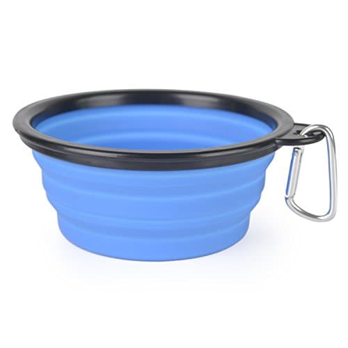 suyi Collapsible Dog Silicon Bowl,Foldable Expandable Cup Dish, for Pet Cat Puppy Food Water Feeding Portable Travel Bowl,with 6 colors(Blue,Orange,Red,Rose,Green,Yellow)