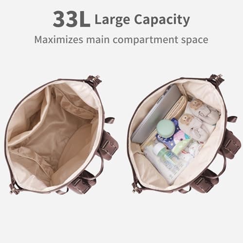 CEI-CEI Neoprene Nappy Changing Bag Backpack Large Newborn Baby Maternity Bags Waterproof Travel Tote for Mom Dad with Insulated Pockets,Changing Pad — view 5