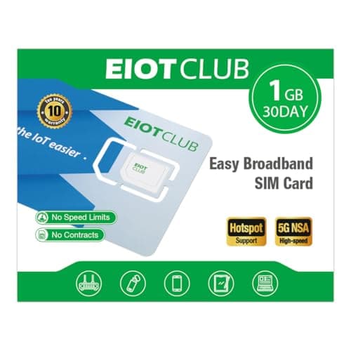 EIOTCLUB Data Only SIM Card UK Europe Multi-Network, 1GB 30Day, No Contract