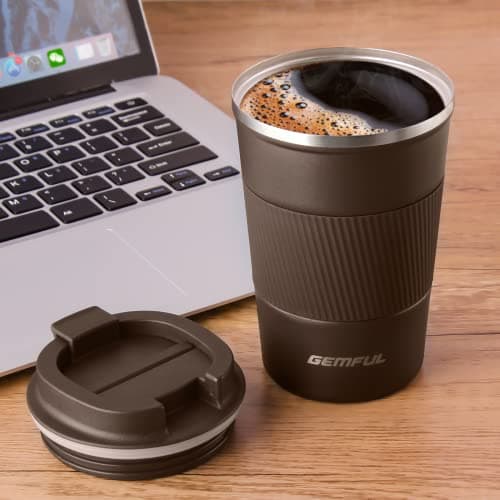 GEMFUL 380ml Insulated Travel Coffee Mug Stainless Steel Leak-Proof Cup — view 2