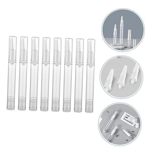 Housoutil 8 Pack 15ml Airless Pump Bottles, Refillable Plastic Vacuum Containers for Eye Cream, Foundation and Moisturiser Travel Storage — view 5