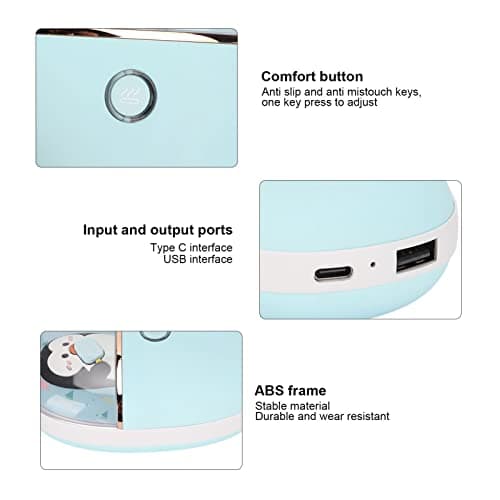 2 in 1 Electric Hand Warmer Electric Hand Warmer Power Bank Rechargeable Handwarmer USB Rechargeable 5000mAh (Mint) — view 4