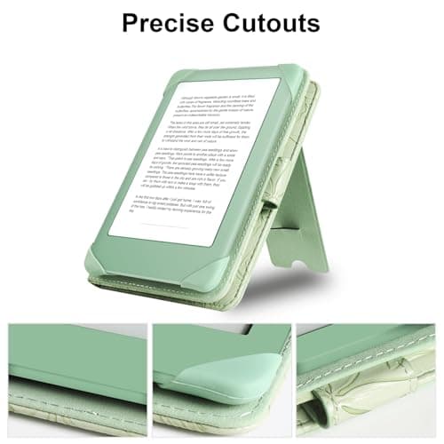 HoYiXi Universal Case For 6 inch eReader,Compatible with Kindle/Kobo Clara HD/Kobo Clara 2E/Paperwhite/PocketBook/Tolino eReader,with HandStrap/Kickstand, Cover Case for 6'' eReaders,Green — view 5