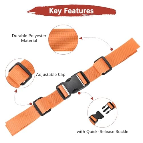 TIXIPEM Backpack Chest Strap [2PCS] - Adjustable Sternum Straps Use for Backpack Replacement & Hiking & Jogging - [Orange-11 x 6IN] Chest Belt with Quick Release Buckle — view 6