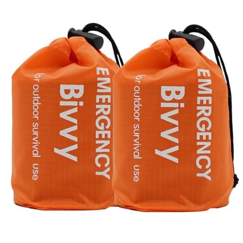 2 PCS Emergency Sleeping Bag,Bivvy Bag,Survival Sleeping Bag,Camping Bivy Sacks,Emergency Blankets,Survival Sleeping Bag for Camping and Outdoor Hiking — view 2