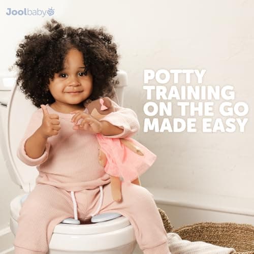 Jool Baby Folding Travel Potty Seat for Girls, Fits Round & Oval Toilets, Non-Slip Suction Cups, Includes Free Travel Bag (Grey) — view 6
