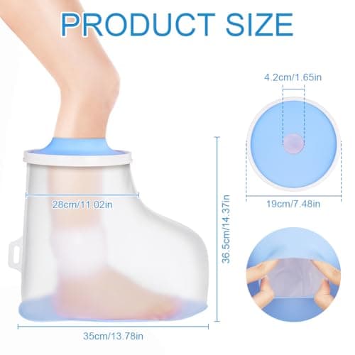 ANOMM Waterproof Foot Cast Cover for Shower, Non-Slip Adults Foot Cover — view 2