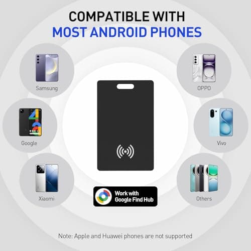 Wallet Tracker Card Android Rechargeable Tracker Tag, Works with Google Find Hub App (Android Only), 1.8mm Ultra Thin, Wireless Charge, IP68 Waterproof, for Wallets/Passports/Keys/Luggage, 2 Pack — view 6