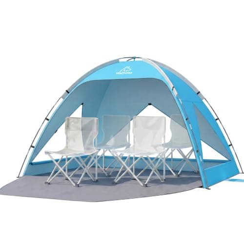 Wolfwise Beach Tent Sun Shelter, Large 3-4 Person Shade UV Protection