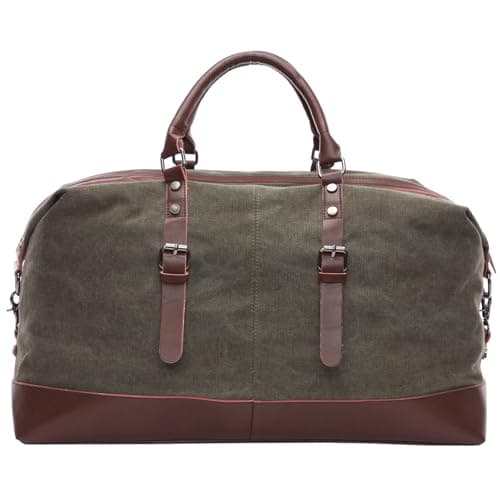 Canvas Duffle Bag 40-50L Large Capacity Travel Bag, Gym Duffle Bag Multi-Functional Shoulder, Hand, and Crossbody Carry Weekend Bag for Men and Women — view 3