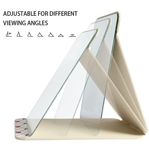 OSDUE Folding Tabletop Mirror, 20.5 * 15.5cm Beige PU Leather Portable Travel and Desktop Vanity Mirror with Stand for Office Desk, Vanity Table, Camping — view 4