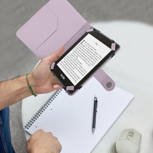 TECHGEAR LILAC PU Leather Folio Case Cover With Magnetic Clasp + Screen Protector for Amazon Kindle eReaders 12th - 4th Generation (2024-2011), Paperwhite & eReader with 6 inch Screen — view 5